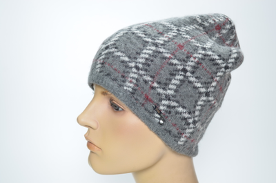Серая шапка шотландка Италия Vizio