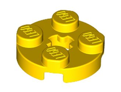 Plate, Round 2 x 2 with Axle Hole, Yellow (4032 / 403224)