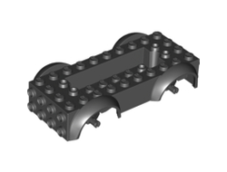 Vehicle, Base 5 x 10 x 2 1/2 with Mudguards and 6 x 2 Recessed Center with 3 Holes with Same Color Wheels Holders Attached, Black (11650c01 / 6025012)