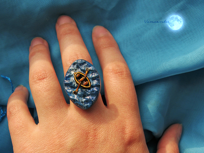 По морю лодочка плыла... Морское кольцо из полимерной глины