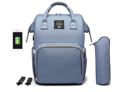 СУМКА-РЮКЗАК ДЛЯ МАМЫ LEQUEEN С USB (сиреневый)