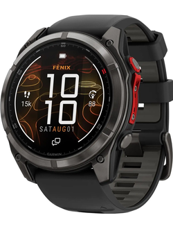 Часы Garmin Fenix 8 Pro — 51 мм MicroLED Sapphire Carbon Gray DLC Titanium Black / Pebble Gray