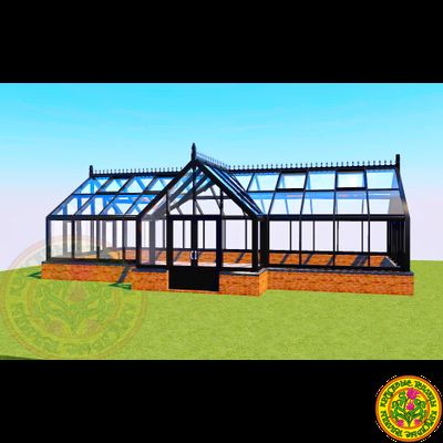 Зимняя английская теплица с холлом АГАТА размером 5500 х 11000 мм