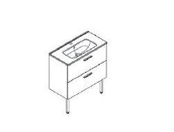 Комплект мебели VITRA MIA, 80 см, с ящиками, белый глянец, 66109