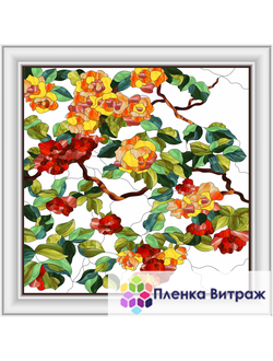 Пленка самоклеющаяся на потолок , витражная пленка, пленочный витраж с классическим рисунком