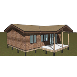 Одноэтажный каркасный дом с тремя спальнями 78м² (SK88)