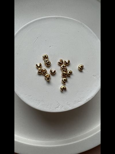 Бусина укрывная обжимная маскировочная 3мм цв. зол 20шт 8гр