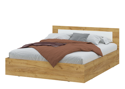 Дольче Кровать двойная 1,6*2,0 Дуб золотой/Белый (без основания)