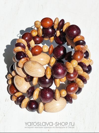 М-157. Браслет спираль из разных пород дерева .