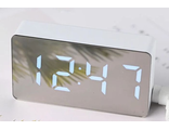 Часы настольные электронные OS-001, питание от USB, белые, белое свечение цифр (гарантия 14 дней)