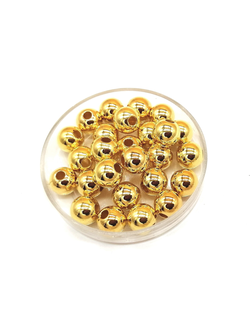 Бусины пластиковые под жемчуг 8 мм, цвет золото