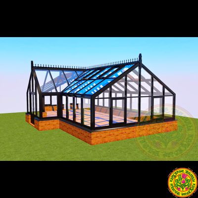 Зимняя английская теплица с холлом АГАТА размером 5500 х 11000 мм
