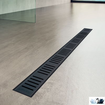 Лоток для душа Alcadrain APZ10BLACK-950 желоб в комплекте с решеткой, черный матовый