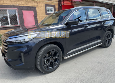 Защита штатного порога труба d60 для CheryExeed VX (2022-...)