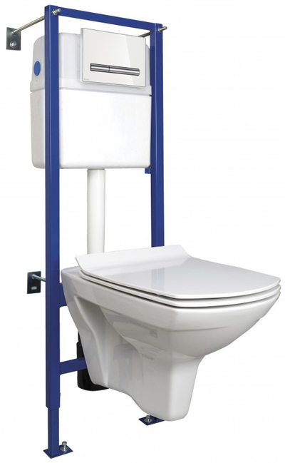 Инсталляция Cersanit LINK PRO с подвесным унитазом CARINA NEW CLEAN ON 4 в 1