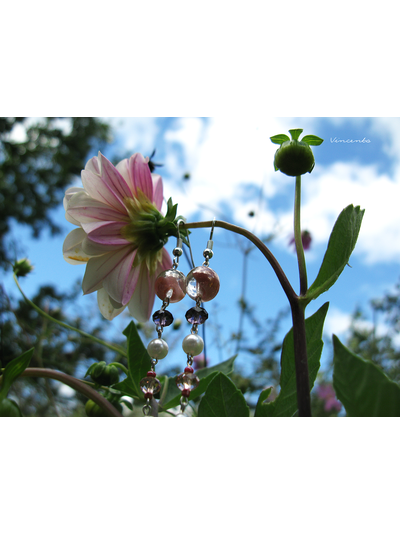 Красивые длинные серьги "Хрустальная роса"