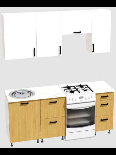 Кухня эконом 1,5 метра (600х500х400) Цвет: Белый/Дуб Сонома
