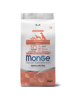 Корм Monge (Монж) для взрослых собак всех пород с лососем 2,5 кг