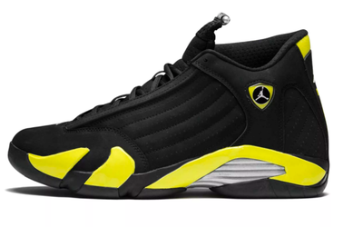 Nike Air Jordan 14 Thunder Black Yellow (Черные с желтым)