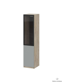 Этна шкаф Ш 57*50 Дуб эндгрей/Софт грей со стеклом