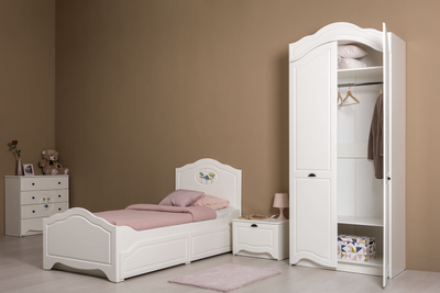 Шкаф двухстворчатый Роуз 13.195 белый, ясень ваниль