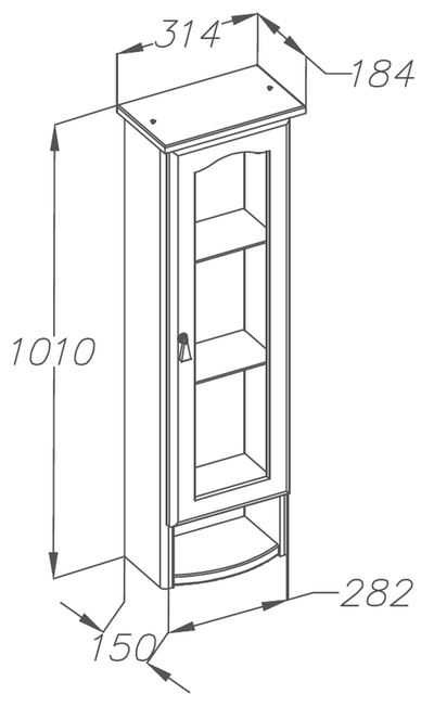 Шкаф подвесной Opadiris Риспекто 30 белый матовый, левый