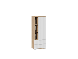 Гостиная ХИЛТОН - Шкаф для посуды Исп.2 Дуб Крафт золотой/Белый матовый