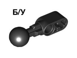 ! Б/У - Technic, Liftarm, Modified Ball Joint Straight 1 x 2, Black (64276 / 4537514 / 4560108) - Б/У