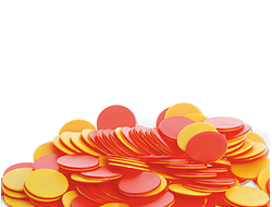 Фишки счетные 2х цветные. Красный/Желтый, 25 мм., 200 шт.