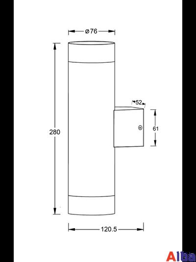 Светильник настенный садово-парковый Tube 5003-2 Gb черный с патиной