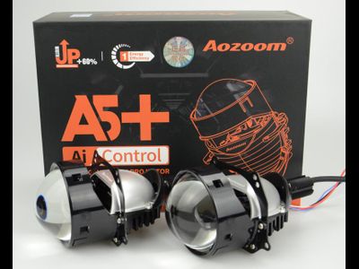 Светодиодные билед модули Aozoom A5+ Bi-Led 2020, 3.0 дюйма, 35w, 9-16v, крепление 3R и винтом, драйвер встроенный (комплект, 2шт)