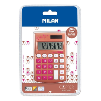 Калькулятор Milan 8-разряд, в чехле, двойное питание, цвет бронзовый