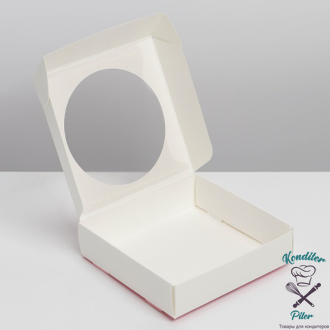 Коробка для макарун с низкими бортами "Тебе", 11× 11× 3 см