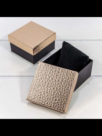 Коробка квадратная подарочная (бронза/черная), 9*9*5,5см