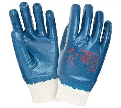 Перчатки  джерси/полное покрытие нитрилом, манжет резинка