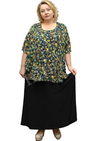 Отличная юбка женская большого размера Арт. 5144 (Цвета: зеленый, красный, бордо, василек) Размеры 58-84