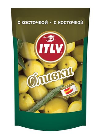 Оливки ITLV с косточкой 195гр