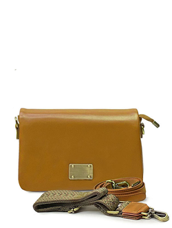 (АРТИКУЛ: 9736/0/42) СУМКА ЖЕНСКАЯ, НЕБОЛЬШАЯ, НАТУРАЛЬНАЯ ГЛАДКАЯ КОЖА, РЫЖАЯ, С ДВУМЯ ПЛЕЧЕВЫМИ РЕМНЯМИ