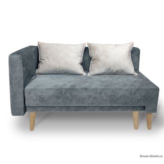 Кушетка Лилия-2, Серая/слоновая кость, правая (модификация 1)