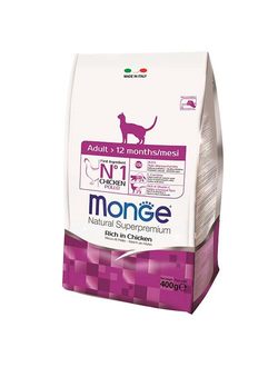Корм для взрослых кошек Monge (Монж) с курицей 0,4 кг