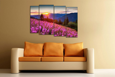 Модульная картина "Цветущий склон"