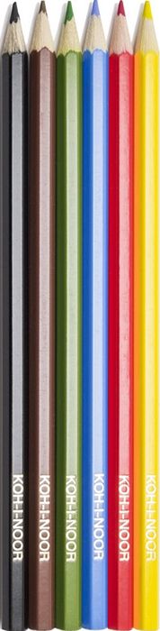 Набор цветных карандашей KOH-I-NOOR 3551/6 2 KS ПТИЦЫ (6 цветов)