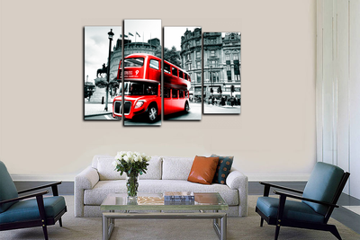Модульная картина "Лондонский автобус"