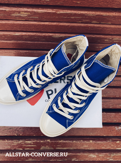 Converse Comme Des Garçons Play синие высокие с черным сердечком 171846C фото