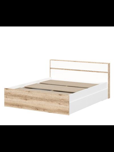 Брауни Кровать (1,6х2,0) Дуб Делано/Белый ( с основанием)