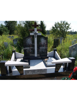 Двойной православный памятник с крестом