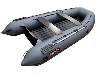 Лодка ПВХ Hunterboat Хантер Классика НД 390А Серая