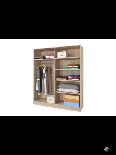 Леси шкаф 4-х створчатый с зеркалами Сонома/Белый