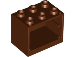 Container, Cupboard 2 x 3 x 2 - Hollow Studs, Reddish Brown (4532b / 6132732)