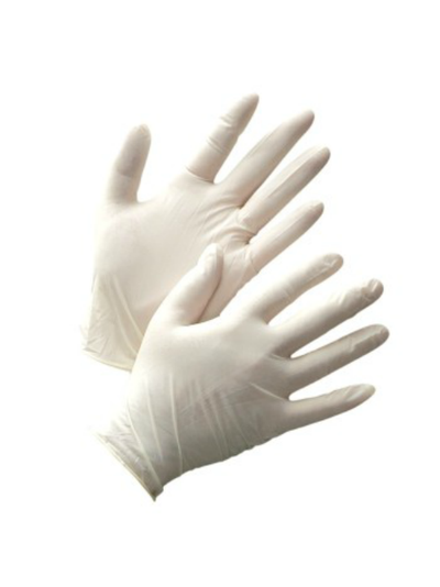 Перчатки латексные S (белые) (100шт.)